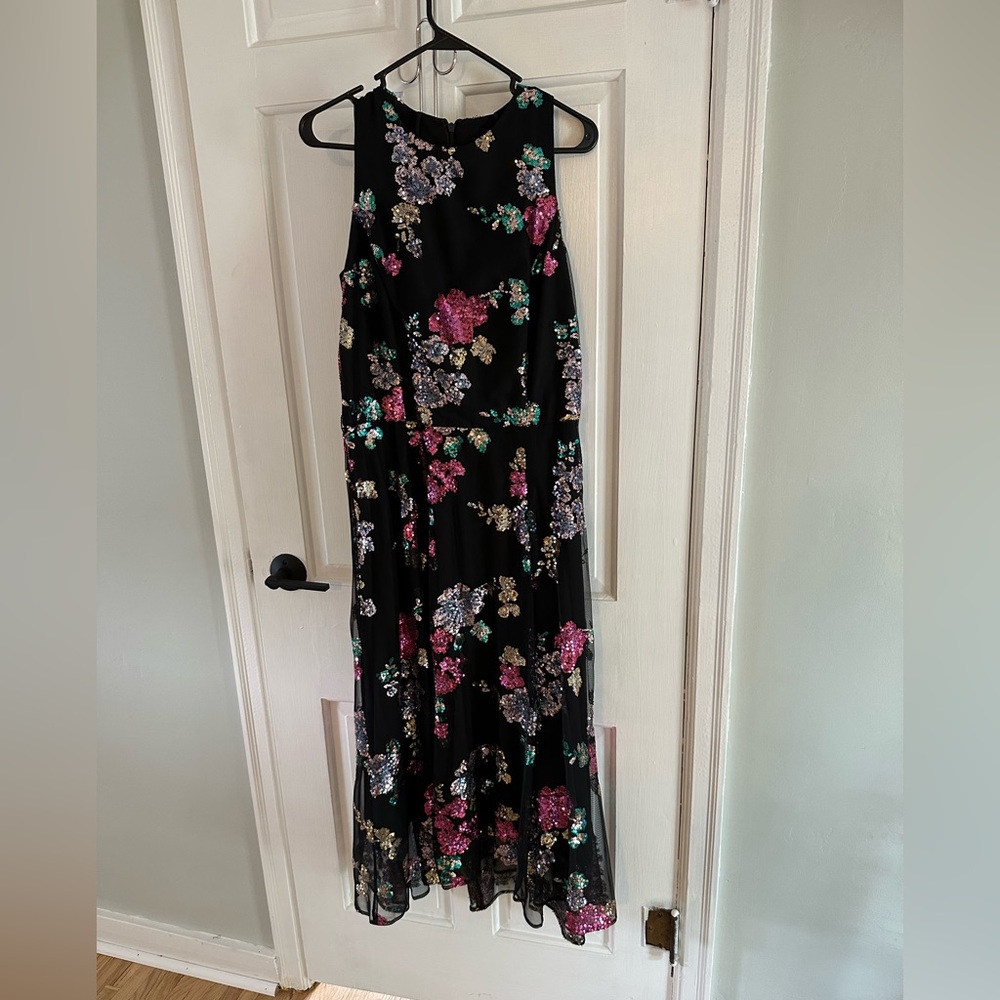 TAHARI black with colorful sequins. Beautiful dress.